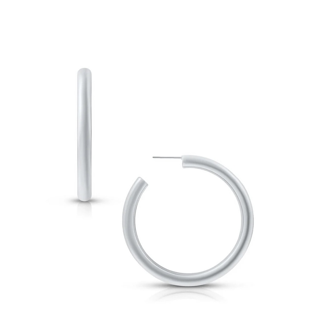 Ellie Vail Flora Hoop Earrings - silver- NWT